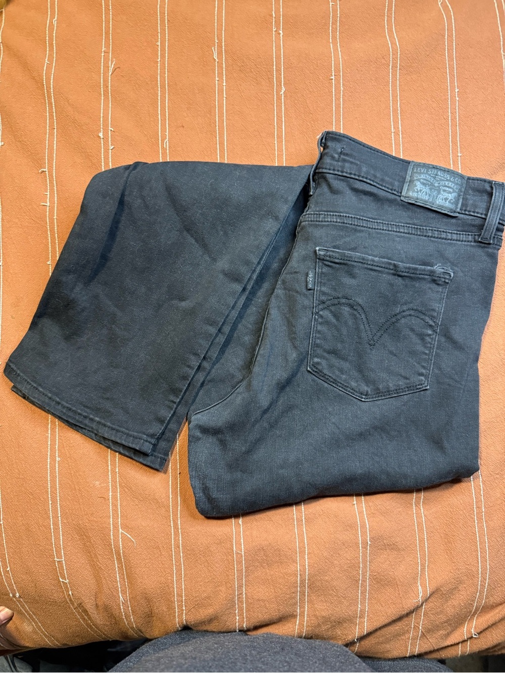 Levi Black Straight Jeans size 8.